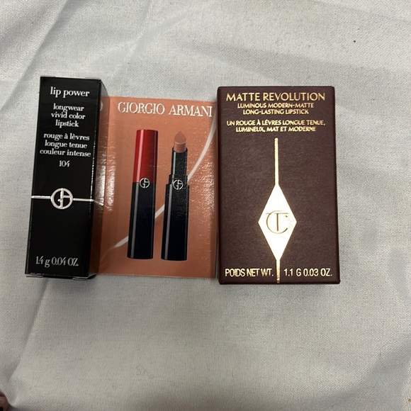 Giorgio Armani Other - 🎉HP🎉 NIB Charlotte Tilbury & Giorgio Armani travel size lip stick